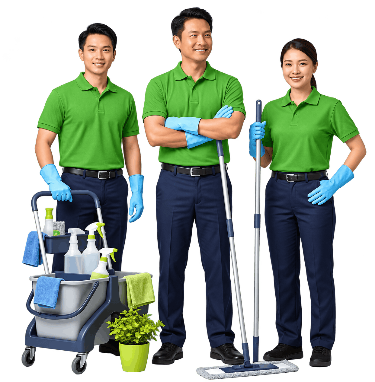 Professional cleaning staff